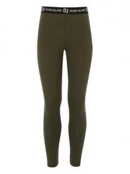 River Island Waistband Leggings Khaki Size 5-6 Years Girls