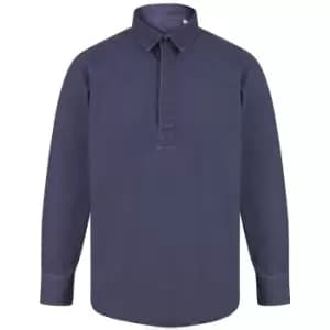 Front Row Unisex Adult Washed Cotton Drill Shirt (L) (Navy)