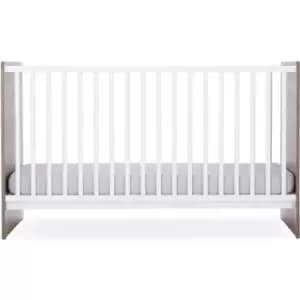 CuddleCo Enzo Cot Bed, Truffle Oak/White - Truffle Oak/White