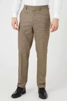 Slim Fit Neutral Puppy Tooth Suit Trousers