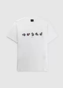 Paul Smith Mens Regular Fit Zebra Repeat T-Shirt In White