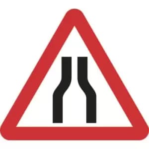 600MM Triangle Temporary Sign & Frame - Road Narrows Both Lanes