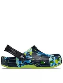 Crocs Classic Meta Scape Kids Sandal, Green, Size 1 Older