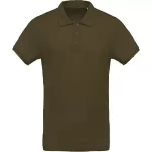 Kariban Mens Organic Pique Polo Shirt (S) (Moss Green)