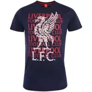 Liverpool FC Mens Street T-Shirt (M) (Navy/Red/White)