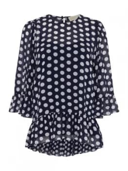 Michael Kors Simple dot ruffle top Blue