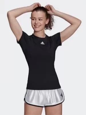 adidas Tennis Freelift Shirt, Black/White, Size XL, Women