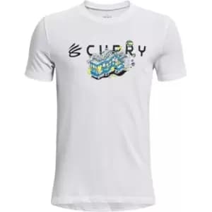 Under Armour Curry Trolley Short Sleeve T Shirt Juniors - White