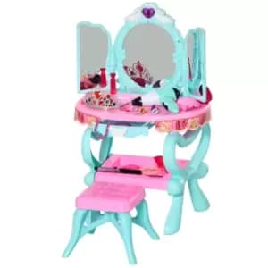 Jouet Kids 32 Piece Vanity Dressing Table Play Set with Magic Mirror, Lights & Music - Pink/Blue