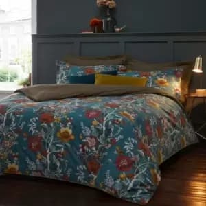 Bloom Floral Duvet Cover Set Teal