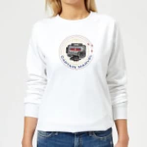 Captain Marvel Pager Womens Sweatshirt - White