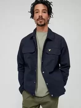 Lyle & Scott Crest Weave Overshirt, Navy Size M Men