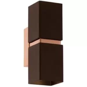 Netlighting Passa 2 Light Indoor Up Down Wall Light Brown, Copper, GU10