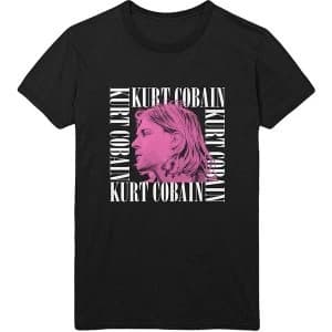 Kurt Cobain - Head Shot Frame Mens Large T-Shirt - Black