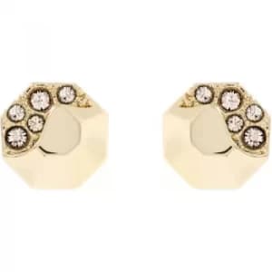 Ladies Karen Millen Gold Plated Sparkling Stud Earring