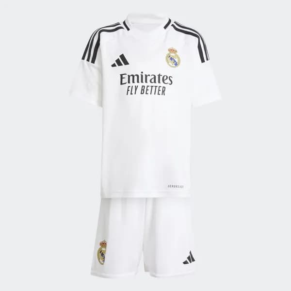 adidas Real Madrid Home Minikit 2024 2025 Infants Domestic Replica Minikits 1-2 Yrs White 36826101105