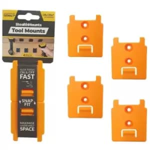 Stealthmount - s yellow Tool Mounts for DEWALT 18V xr & Flexvolt Tools - Pack of 4 - n/a
