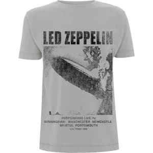 Led Zeppelin - UK Tour '69 LZ1. Mens X-Large T-Shirt - Grey