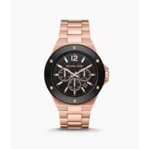 Michael Kors Mens Lennox Chronograph Rose Gold-Tone Stainless Steel Watch - Rose Gold