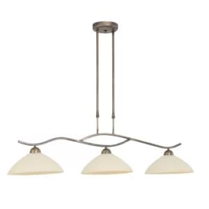 Capric Straight Bar Pendant Ceiling Light Bronze Brushed, Glass Ivory Alabaster White