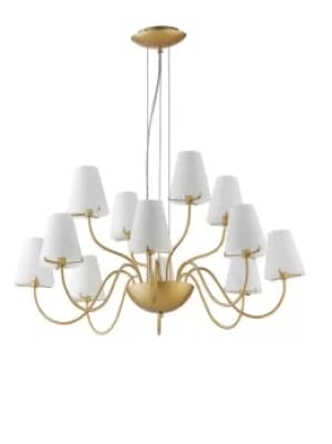 CANTO 2 Light Chandeliers with Shades Gold 83x40.5cm