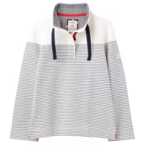 Joules Womens Saunton Classic Funnel Neck Sweatshirt Cream French Navy Stripe 18