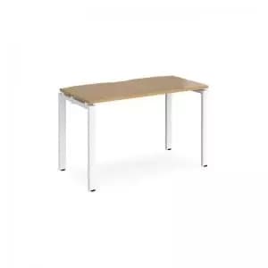 Adapt starter unit single 1200mm x 600mm - white frame and oak top