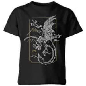 Harry Potter Hungarian Horntail Dragon Kids T-Shirt - Black - 11-12 Years