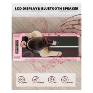 Under Desk Walking Pad with Bluetooth&Remote Control(White and Pink ) - Black and Red
