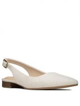 Clarks Laina15 Slingback Leather Flat Shoe - White