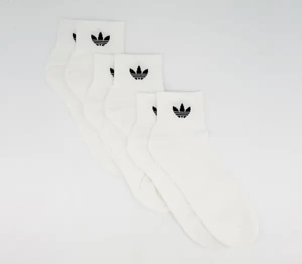 Adidas Mid Ankle Socks White, L