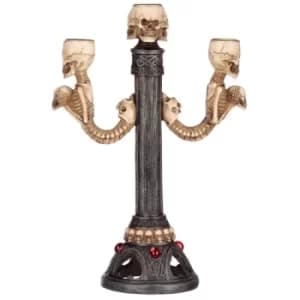Gothic Skull and Spine Candlestick