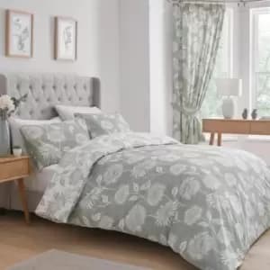 Dreams & Drapes Dreams and Drapes Design Chrysanthemum Easy Care Green Duvet Set - Double, Cotton, Floral