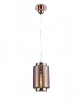 Ceiling Pendant 20cm Round, 1 x E27 (Max 40W), Copper , Rose Gold Glass