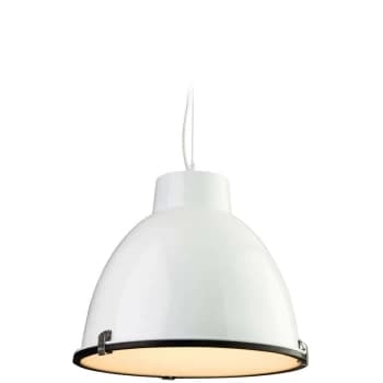 Firstlight - Manhattan - 1 Light Dome Ceiling Pendant White, Frosted Glass, E27
