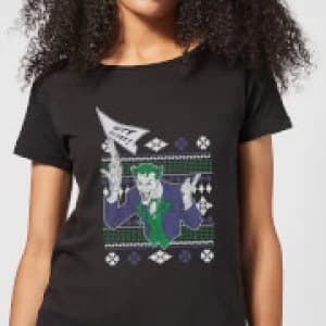 DC Joker Womens Christmas T-Shirt - Black
