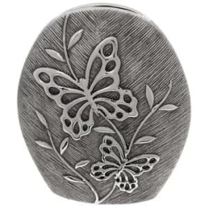 Butterfly Round Vase Gunmetal
