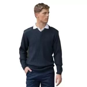 PRO RTX Mens Pro Acrylic Security V Neck Sweater (4XL) (Navy)