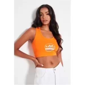 I Saw It First Orange Los Angeles Slogan Graphic Bralet - Orange