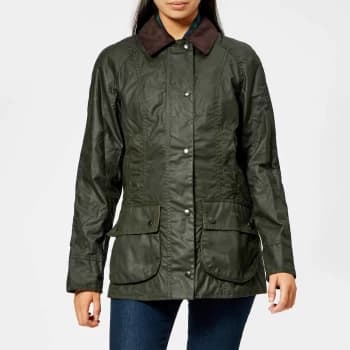 Barbour Womens Beadnell Wax Jacket - Olive - UK 14
