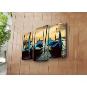 3PATK-51 Multicolor Decorative Canvas Painting (3 Pieces)