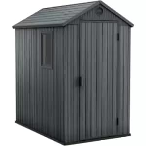 Keter Darwin 6 x 4ft Modern Plastic Outdoor Garden Storage Shed In Grey