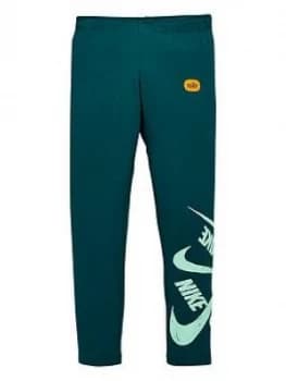 Nike Sportswear Older Girls Marker Leggings - Teal, Size XL, 15-16 Years, Women
