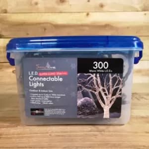 Snowtime - 300 LED (30m) Warm White Connectable Lights on a Black Cable