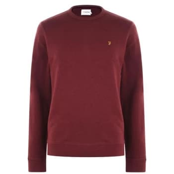 Farah Tim Crew Sweatshirt - Red Marl 628