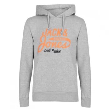 Jack and Jones Logo OTH Hoodie Mens - Light Grey M 2