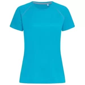 Stedman Womens Active Raglan T-Shirt (L) (Hawaii Blue)