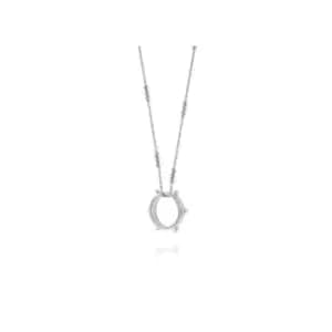 Stacked Beaded Eternity Ring Sterling Silver Necklace NB8004_SLV