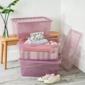 Wham Set 3 Crystal 45 Litre Box & Lid - Pink