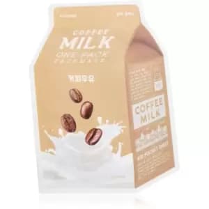 A'pieu One-Pack Milk Mask Coffee Moisturising and Revitalising Sheet Mask 21 g